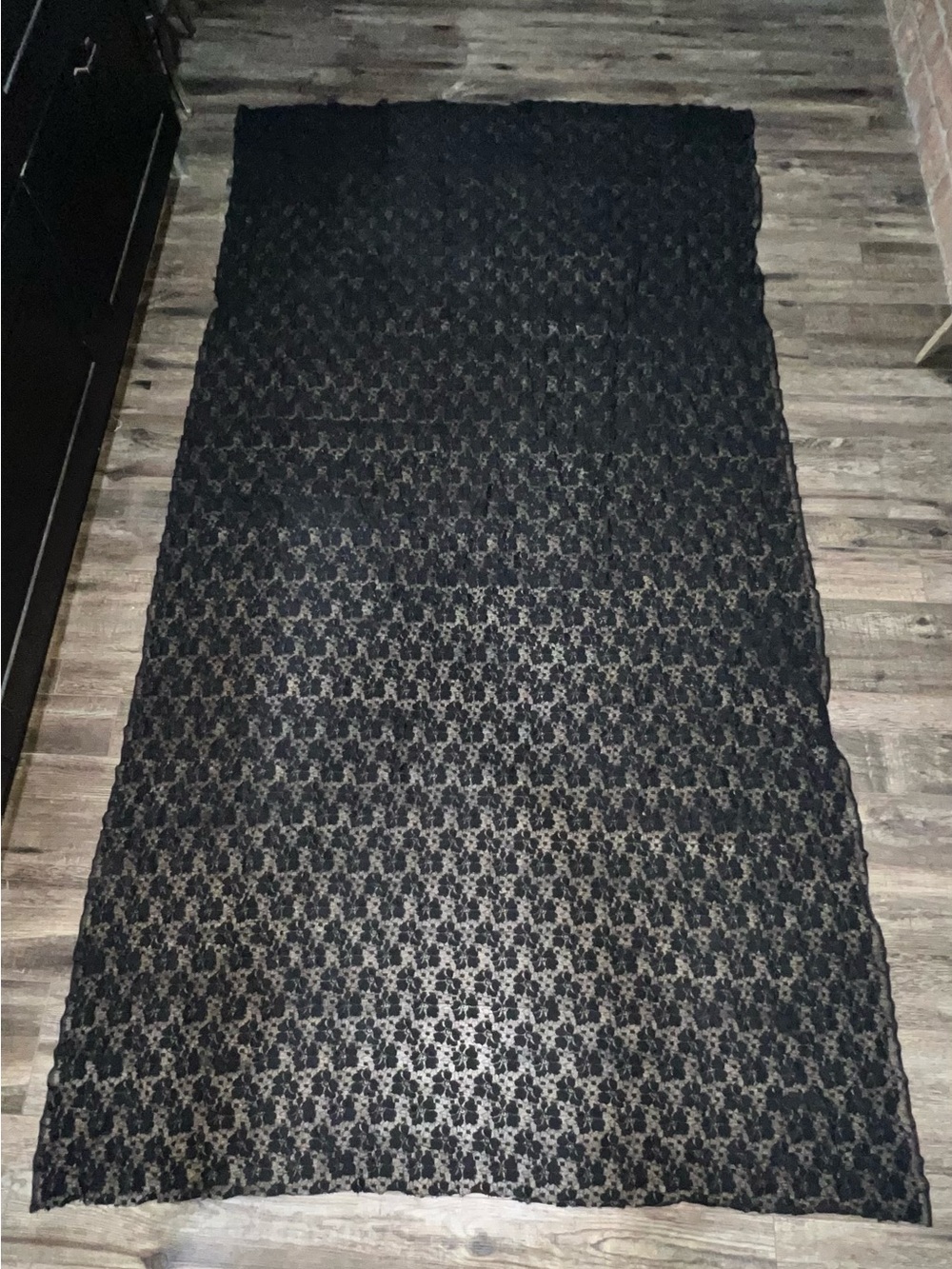 Black Lace Sheer Fabric - Unbranded